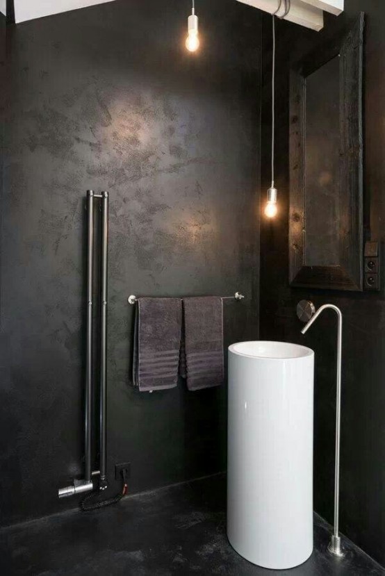 Black Industrial Bathroom Light