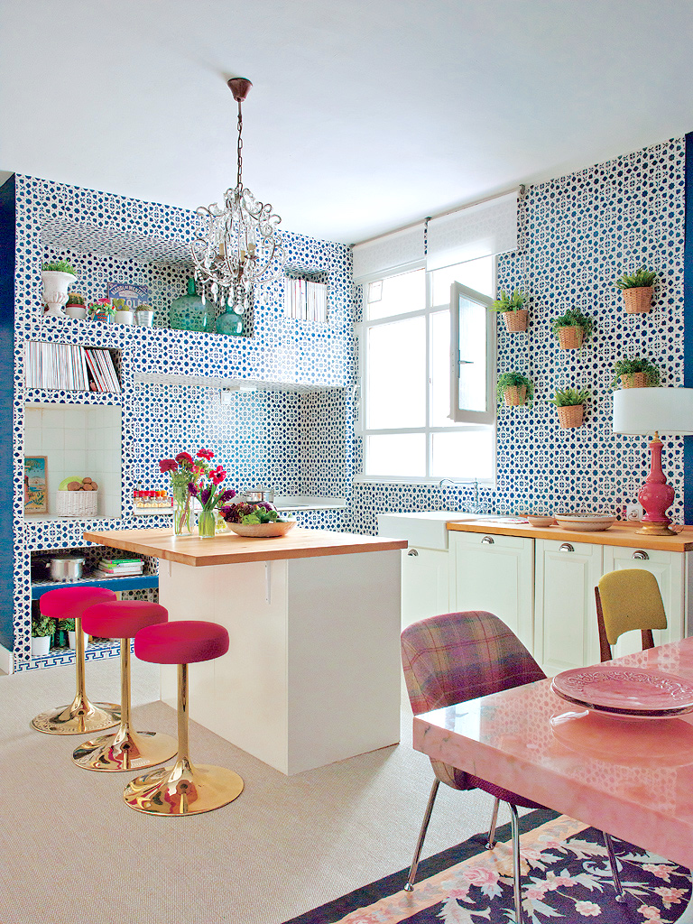Colorful Midcentury Kitchen Design