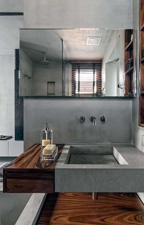 Concrete Industrial Bathroom Design