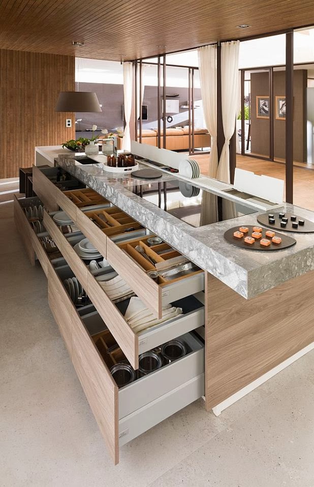 Contemporary Kitchen Island Drawers
