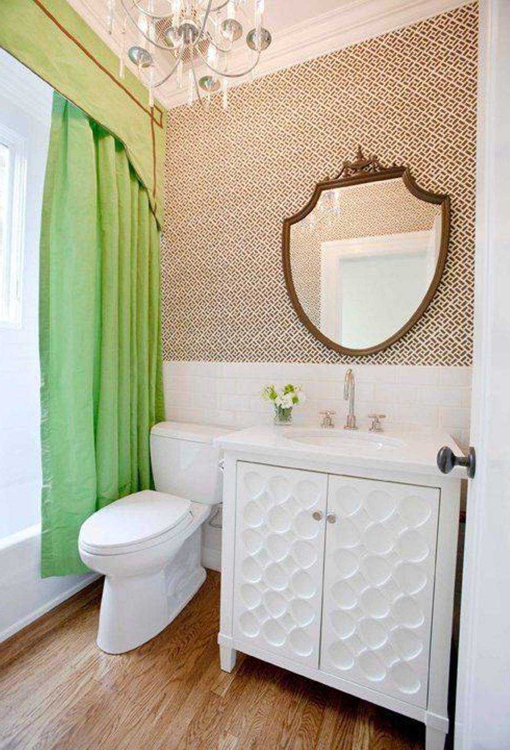 Eclectic Bathroom Designs With Wallpaper
