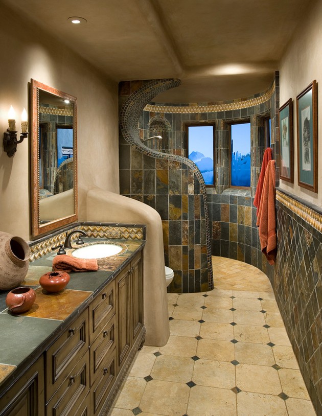 Glamorous Southwestern Bathroom Design
