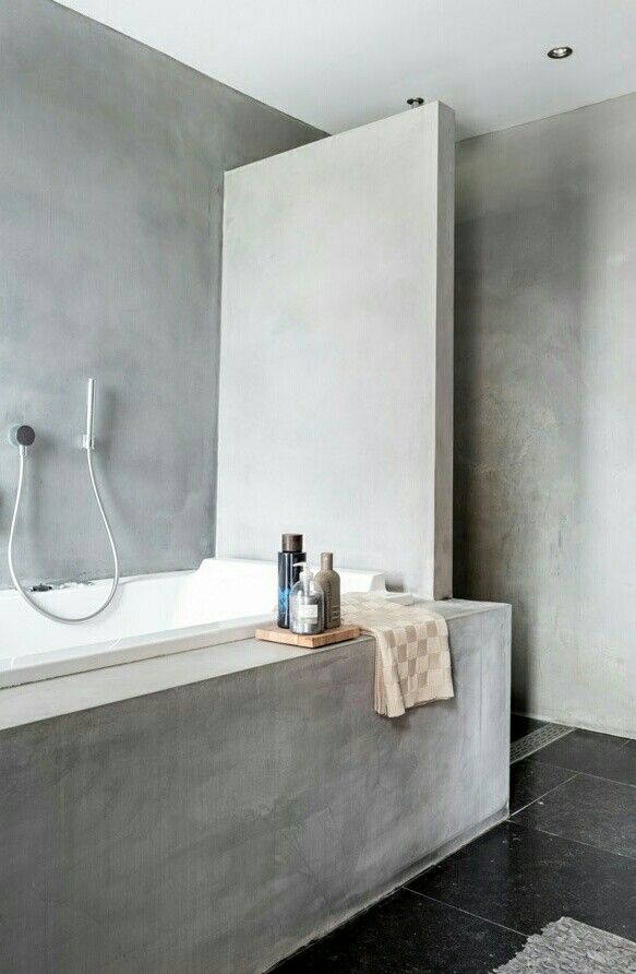 Industrial Bathroom with Concrete