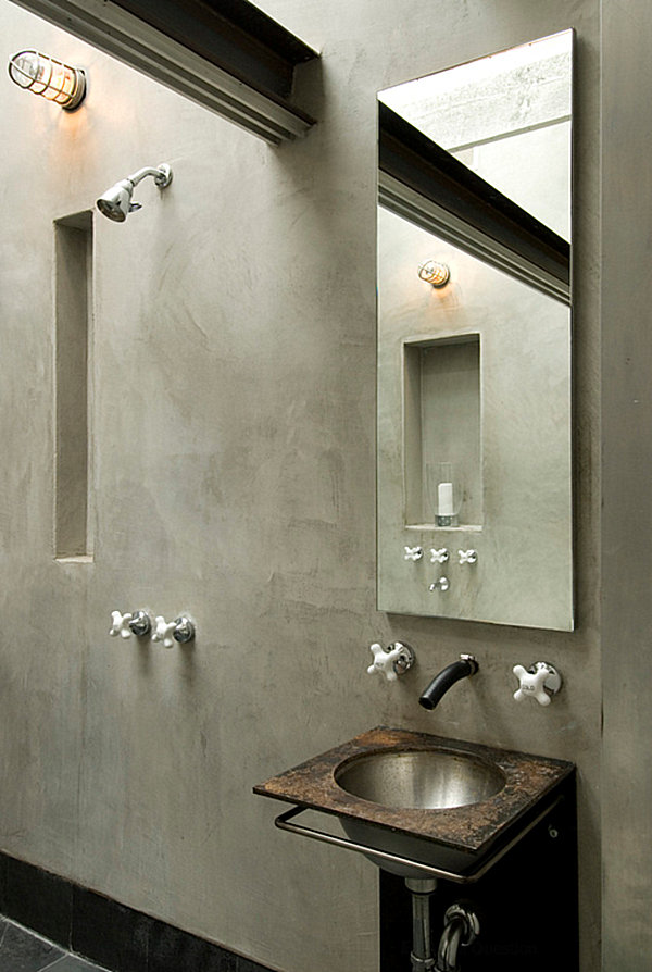 Modern Concrete Industrial Bathroom Design