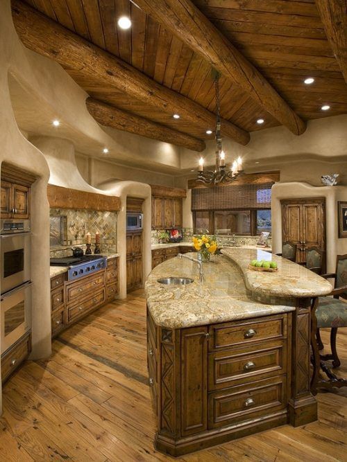 Southwestern Kitchen Design Log Cabin Kitchen