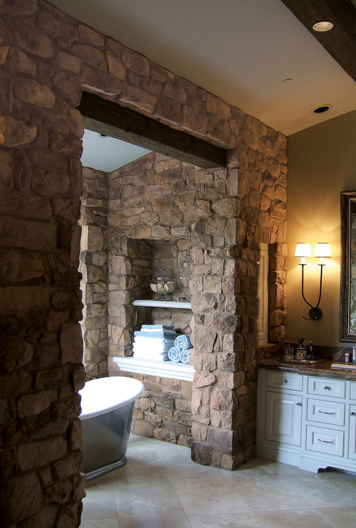Stone Mediterranean Bathroom Design