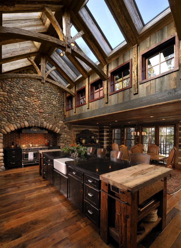 Stone and Wood Rustic Kitchen Design
