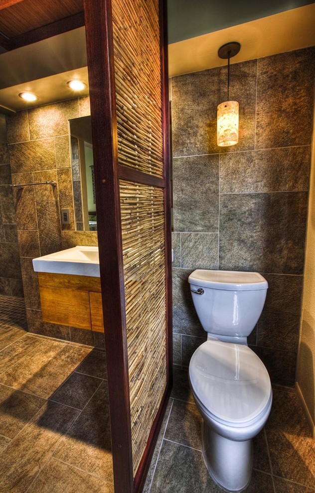 Tropical Bathroom with Bamboo