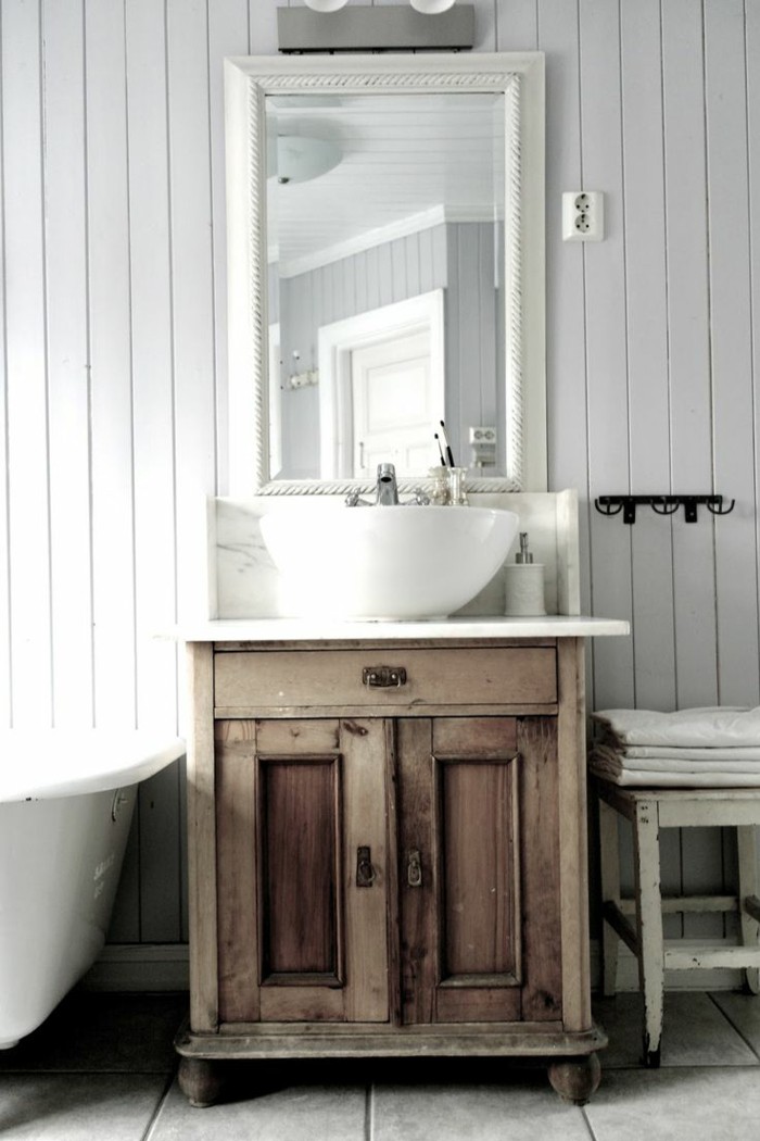 vanity timber bathroom ideas Shabby chic style
