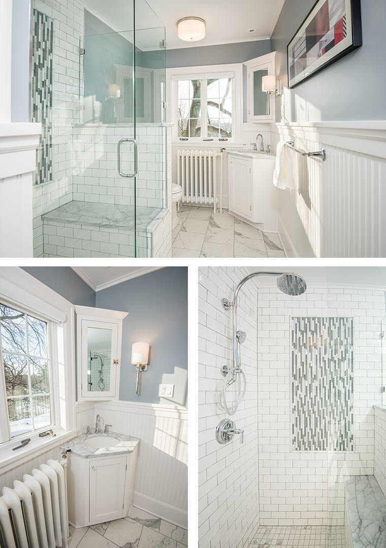 white Craftsman Bathroom Design
