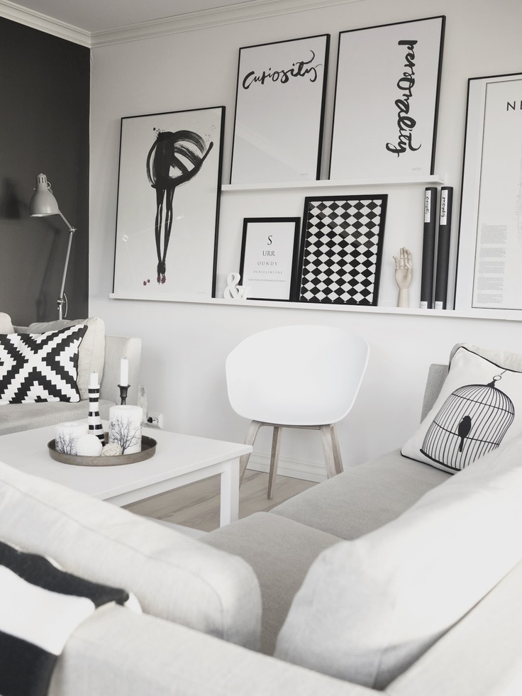 Black and White Scandinavian Living Room Design Ideas