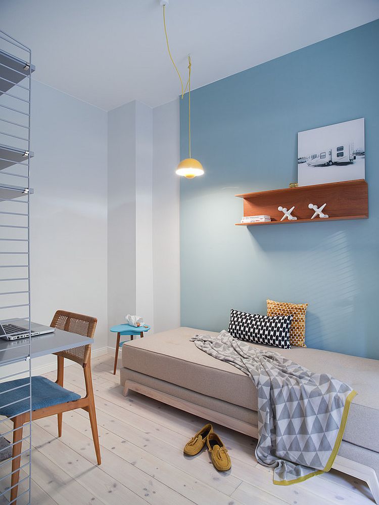 Blue Scandinavian Bedroom Design