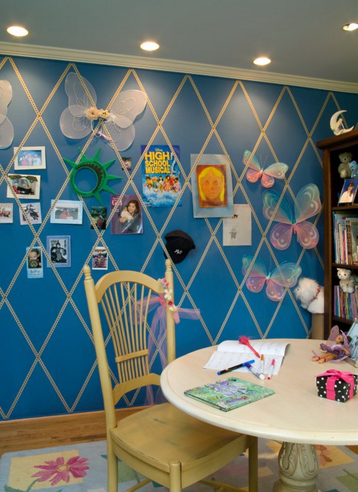 Butterfly Wall Design in Eclectic Kids Room
