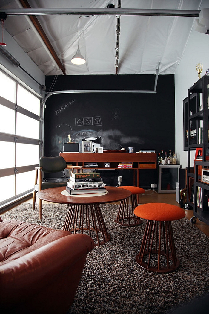 Chalkboard Midcentury Home Office Design