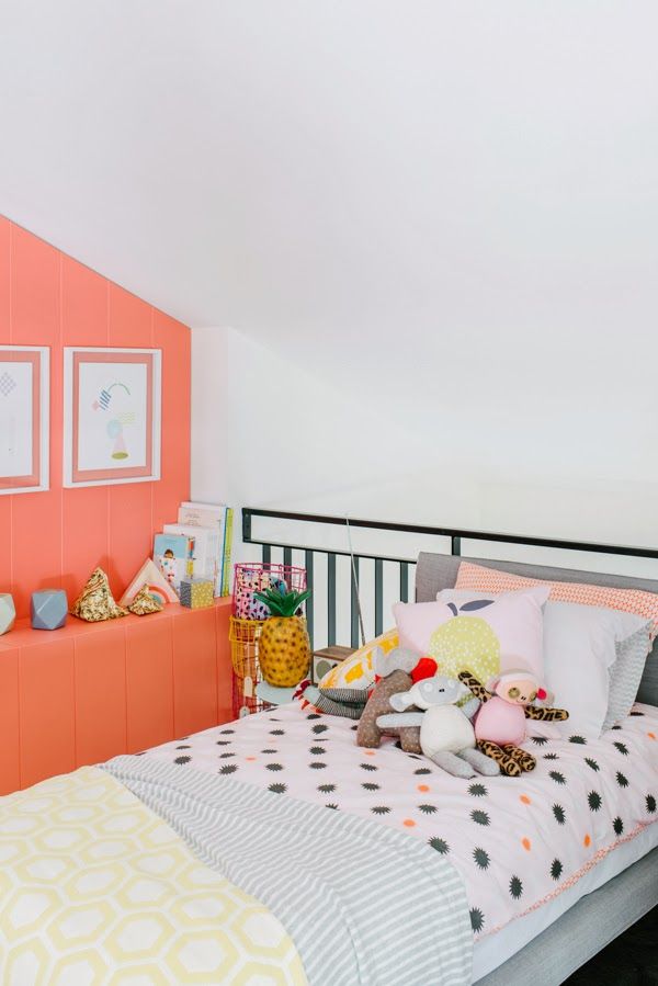 Coral Wall Eclectic Kids Room Design