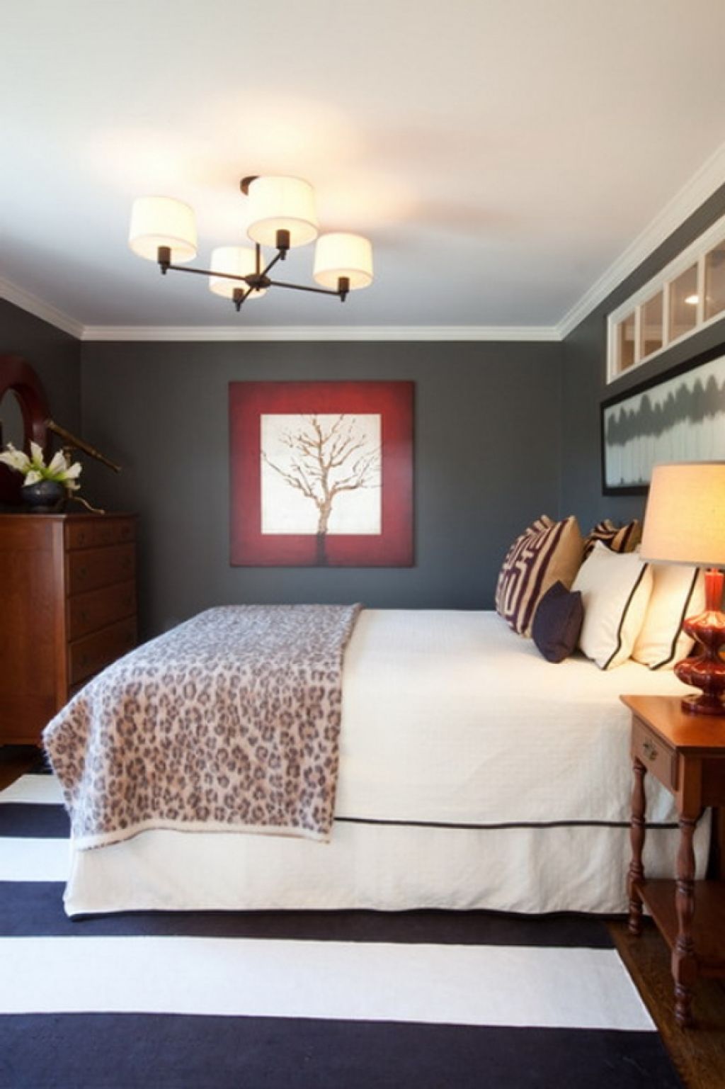 Dark Grey Eclectic Bedroom Design