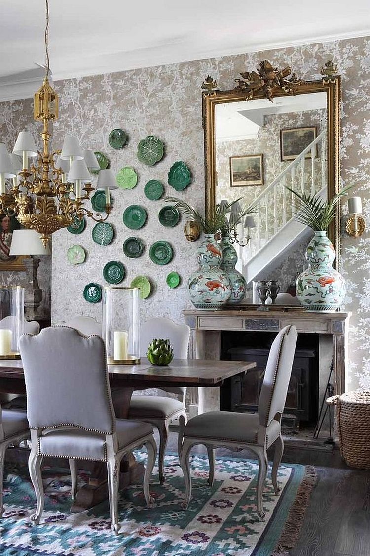 Floral Eclectic Dining Room Design