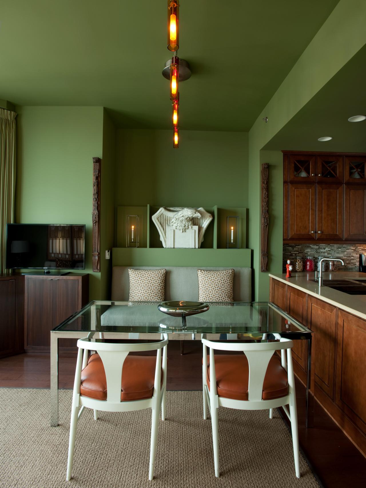 Green Midcentury Living Room Design Ideas