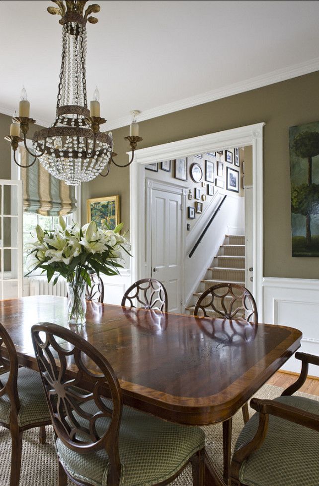 Green Traditional Dining Room Design