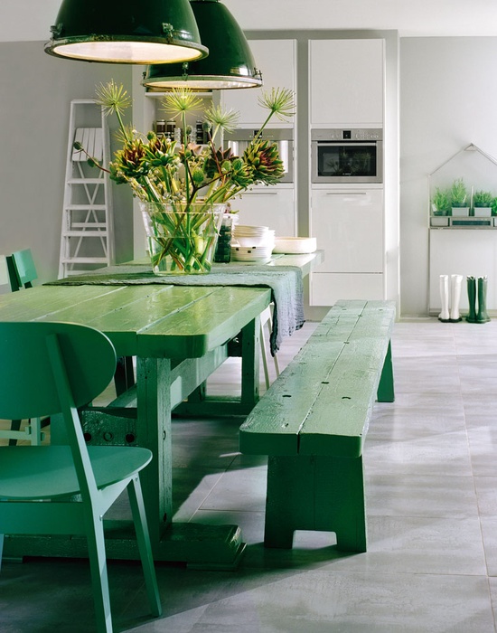 Green Victorian Dining Room Design