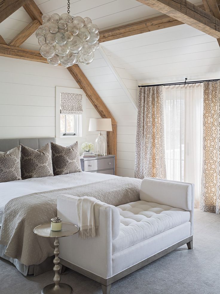 Grey Carpet Transitional Bedroom Design