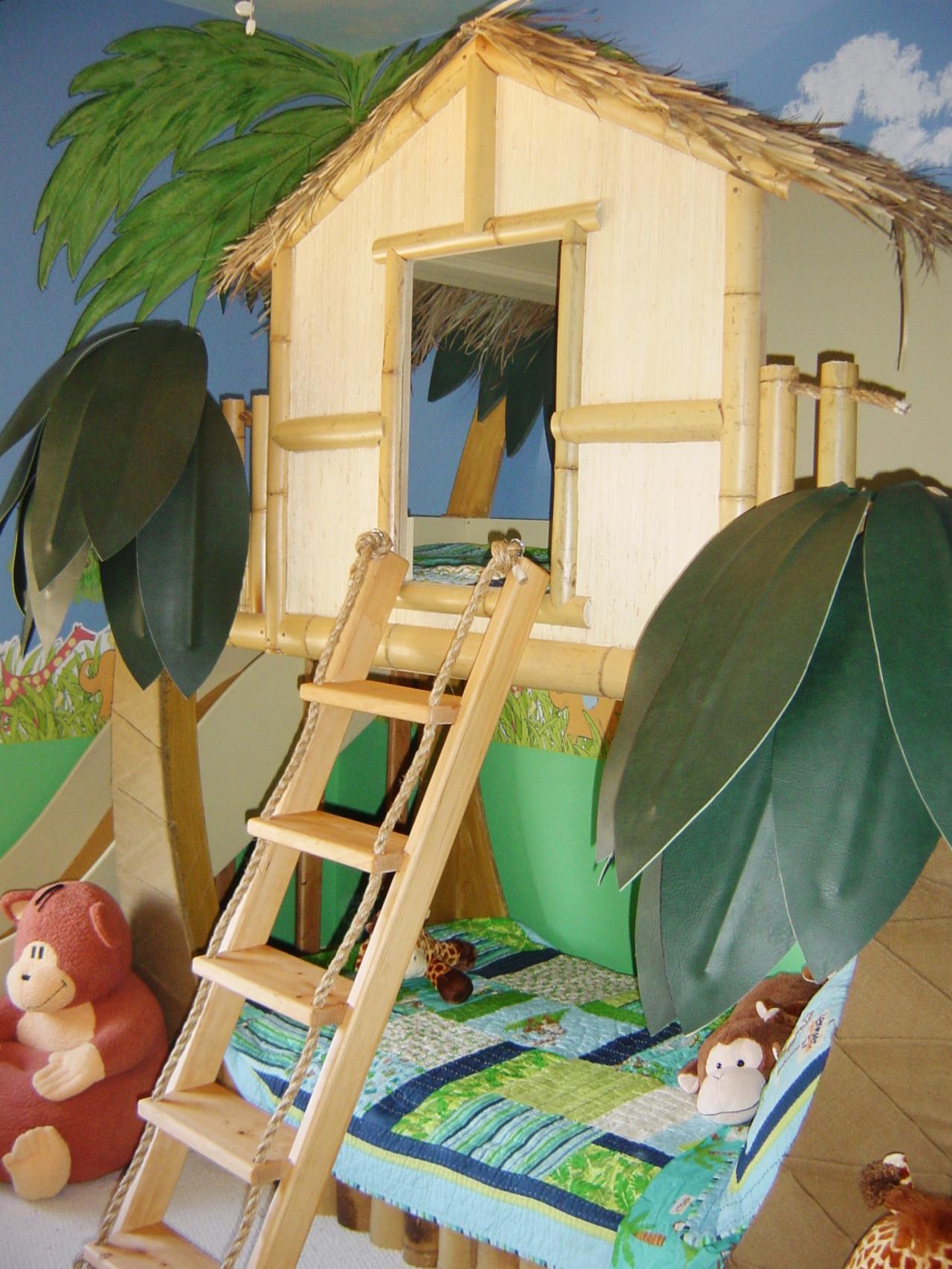 Jungle Themed Tropical Kids Room Design