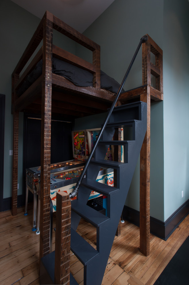 Loft Beds Rustic Kids Room Design