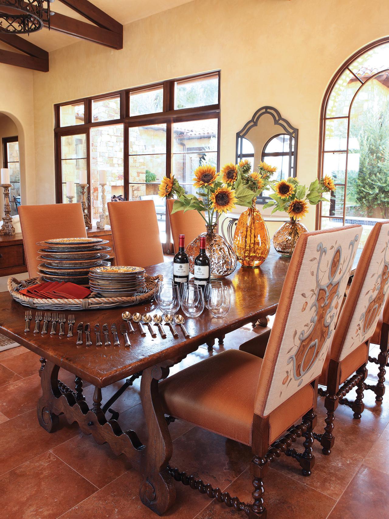 Mediterranean Inspired Dining Room Design
