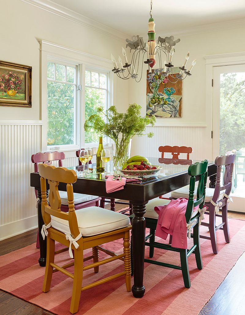 Old Painted Shabby-Chic Style Dining Room Design