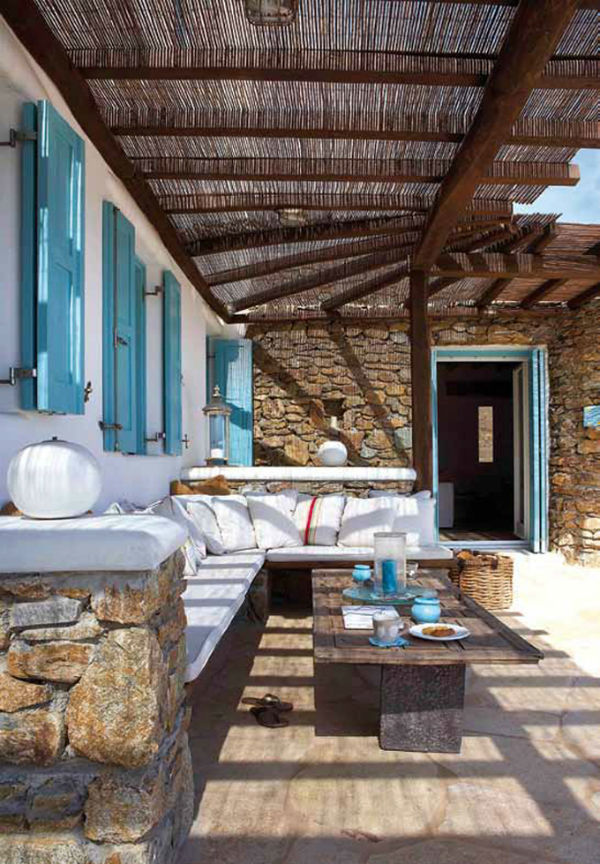 Outdoor Mediterranean Living Room Design