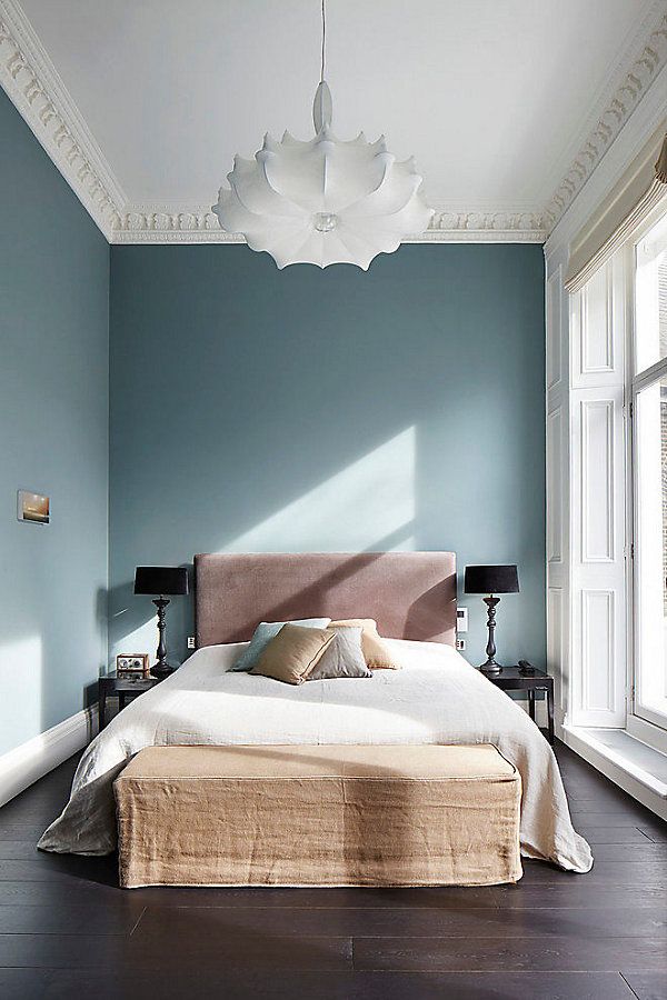 Pastel Blue Southwestern Bedroom Design