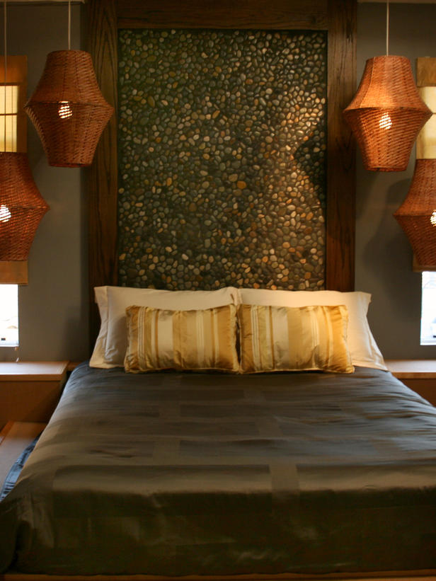River Rock Asian Bedroom Design