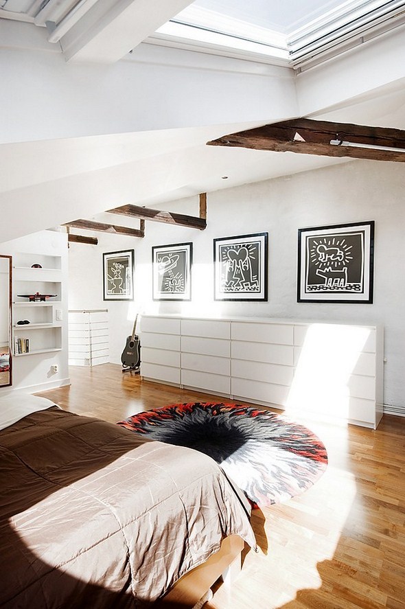 Scandinavian Bedroom Design With white dresser