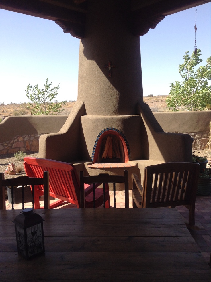 Southwestern Outdoor Fireplace Design