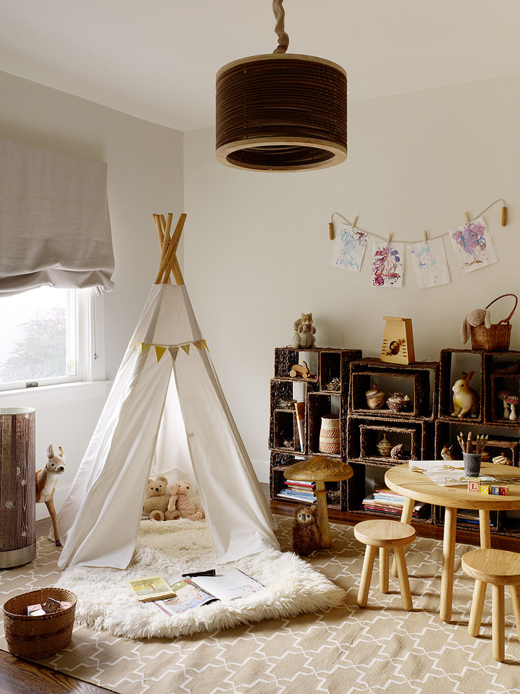 Spacious Rustic childrens room design