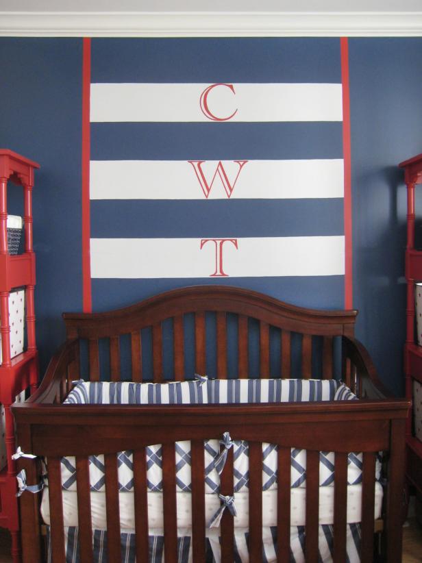 Traditional Blue Boy's Nursery With Eclectic Touches