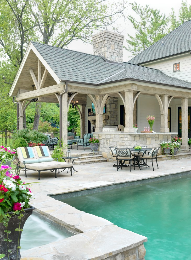 Traditional Outdoor Living Pool and Patio Designs