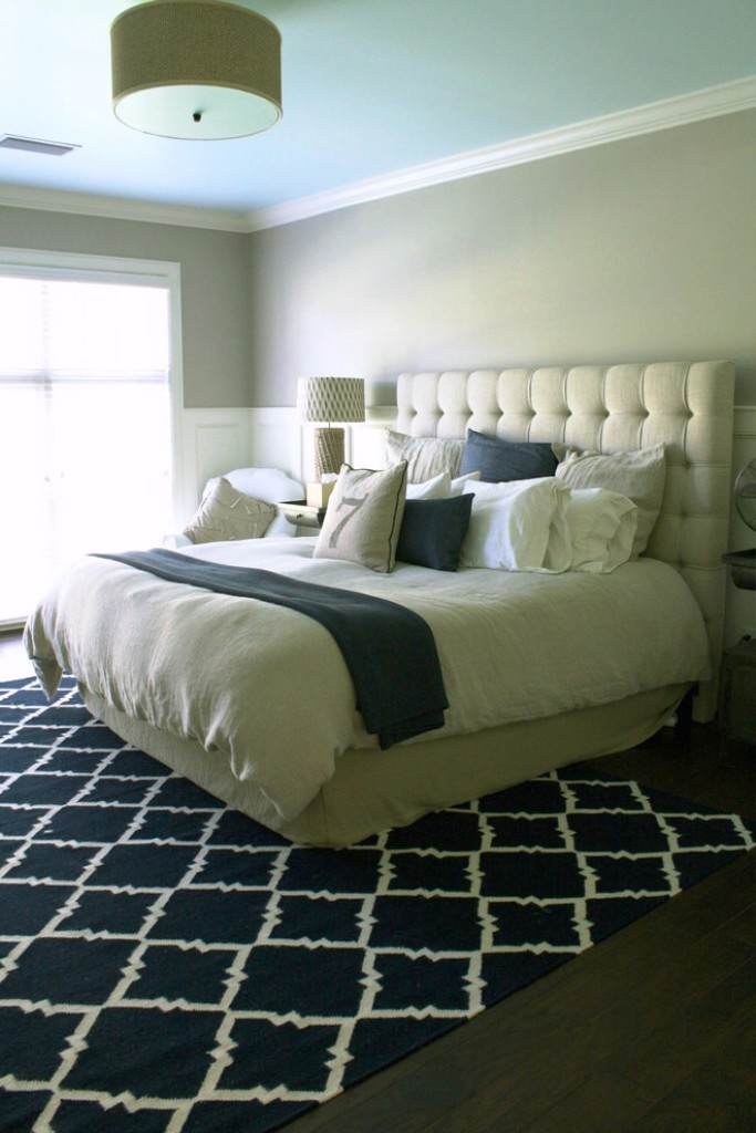Transitional Bedroom Design Ideas With Modern Bedstead also Cream Walls