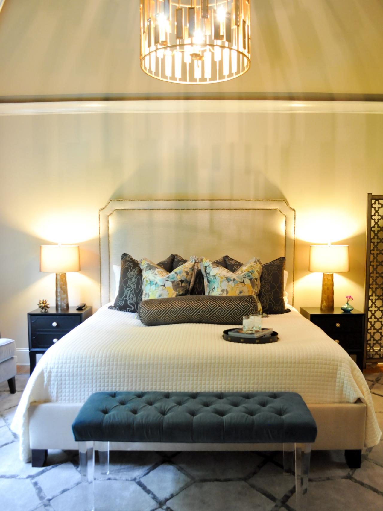Transitional Bedroom With Pendant Lighting