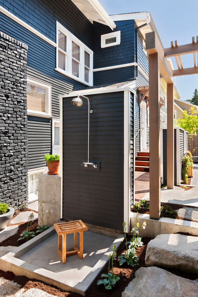 Transitional Outdoor Shower Design Ideas