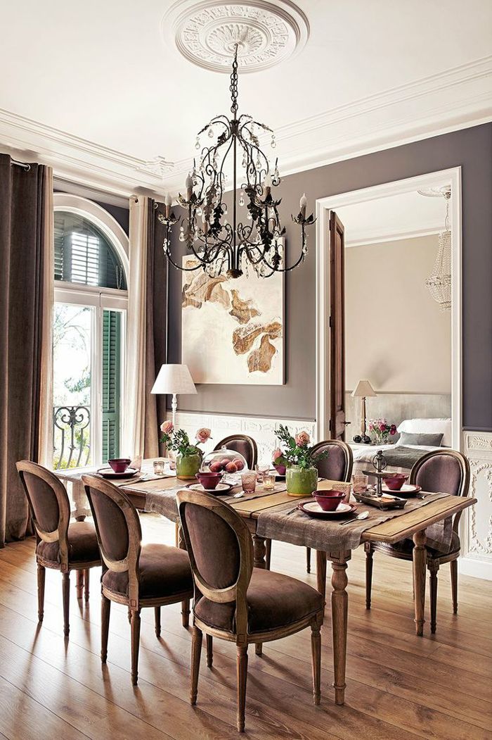 Victorian Dining Room Design With Wall Color