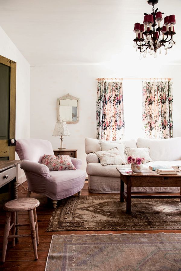 shabby chic style in the living area