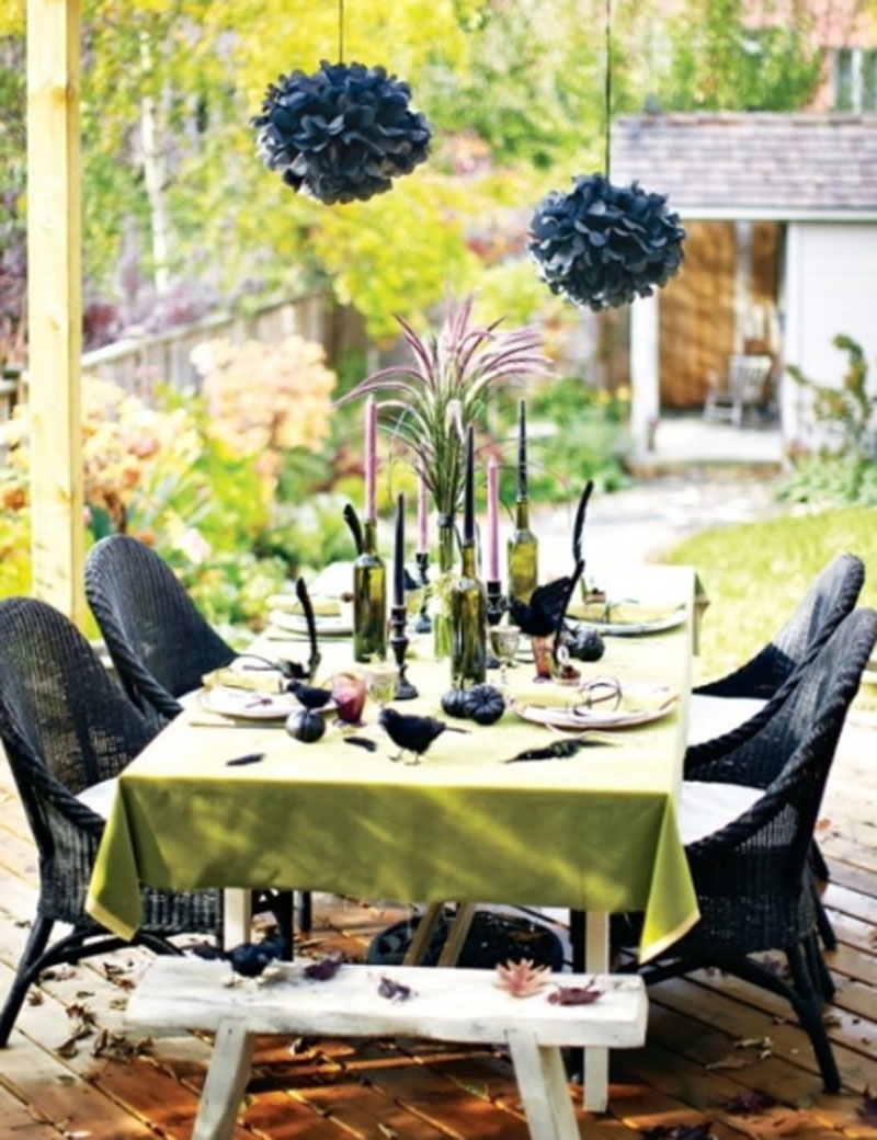 Black Halloween Party Table Decorations