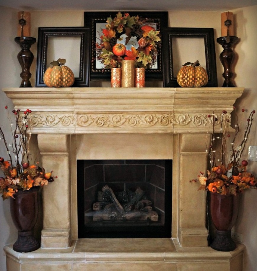Carved White Fireplace Decorations Ideas