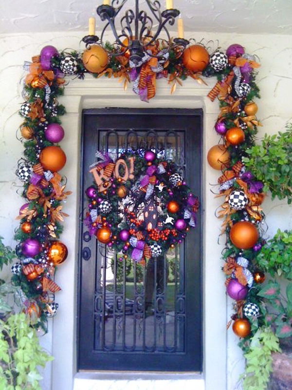 Colorful Halloween Door Decorations