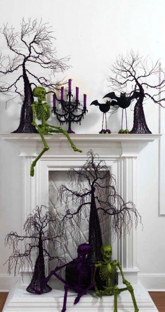 Cool Fireplace Halloween Decorations Ideas