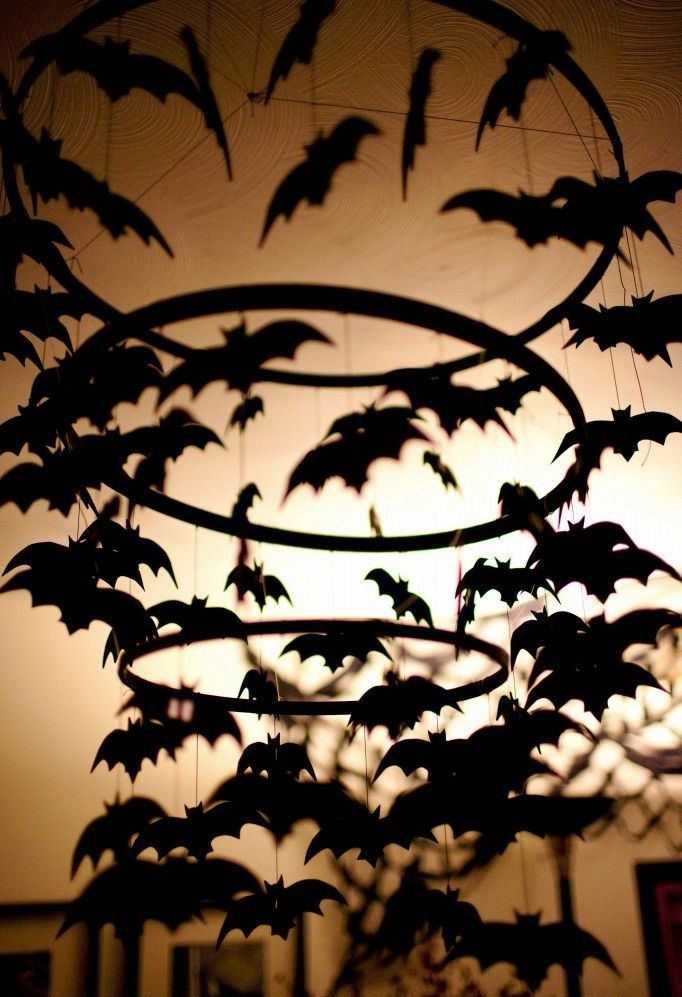 DIY Halloween bat chandelier Decorations