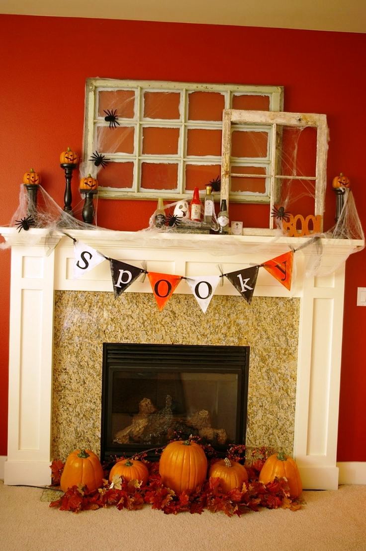 Decorate A Fireplace In Halloween