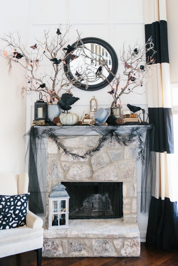 Elegant Halloween Fireplace Decorations