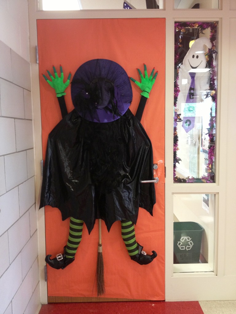 Festive Halloween Door Decorating